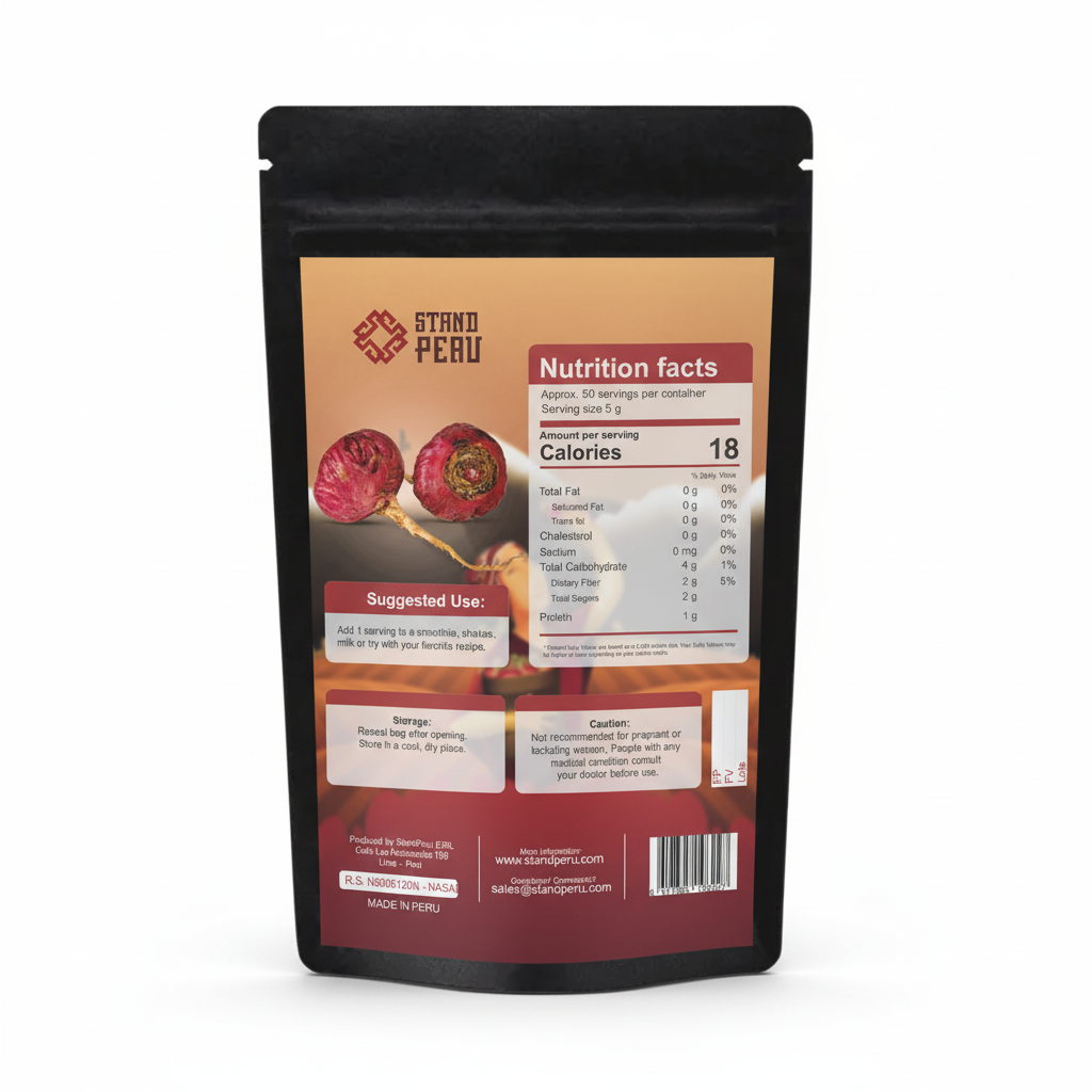Red Maca Powder - label